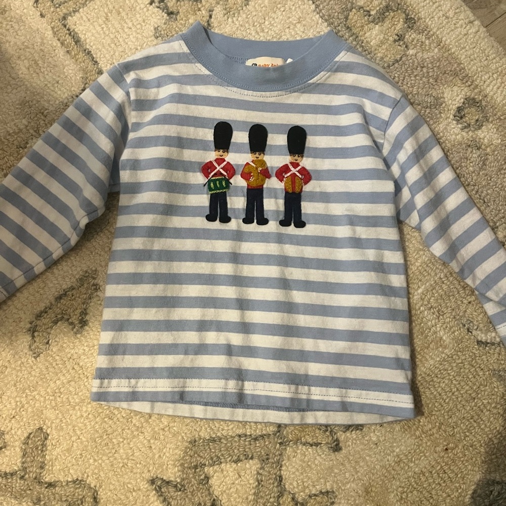 Blue striped Luigi nutcracker shirt